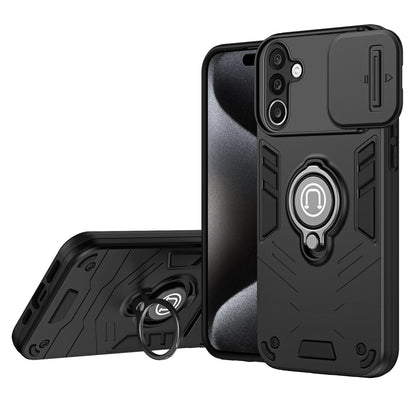 For Galaxy A27 5G Camshield Ring Holder Phone Case - Black - EDA009670601B