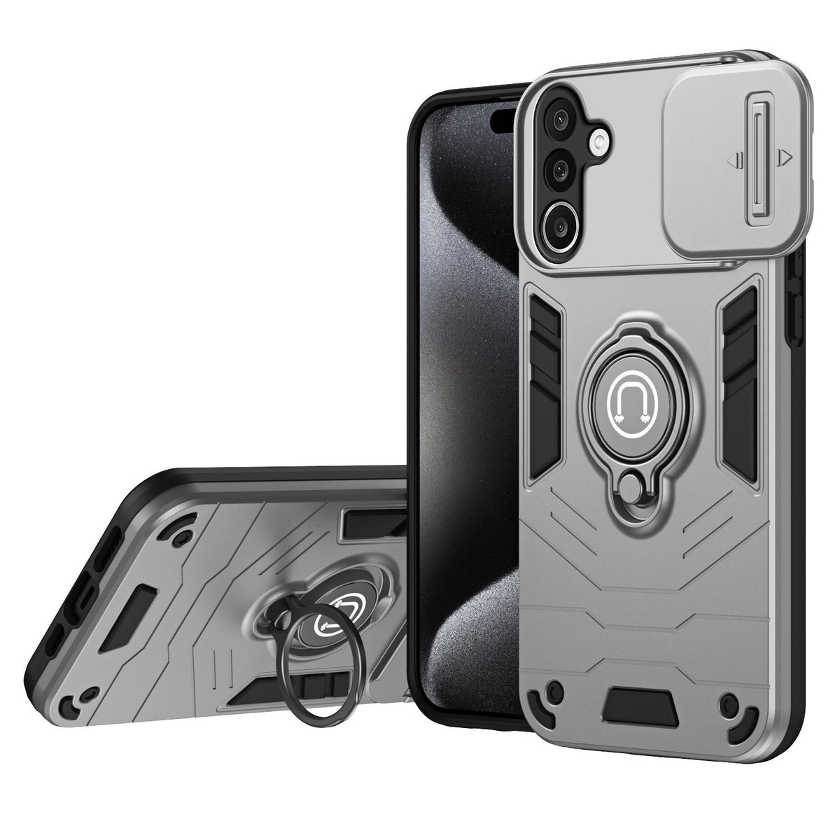 For Galaxy A27 5G Camshield Ring Holder Phone Case - Grey - EDA009670601C
