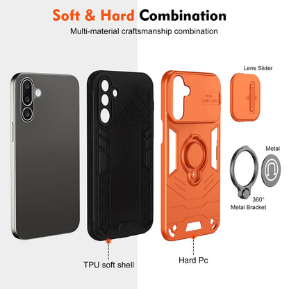 For Galaxy A27 5G Camshield Ring Holder Phone Case - Orange - EDA009670601D