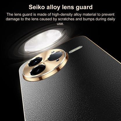 For Redmi K80 Pro Electroplated Frame Litchi Texture PC + TPU Vegan Leather Phone Case - Blue - EDA009670705C