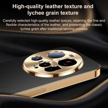 For Xiaomi 15 Ultra Electroplated Frame Litchi Texture PC + TPU Vegan Leather Phone Case - Red - EDA009670801D