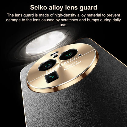 For OPPO Find X6 Pro Electroplated Frame Litchi Texture PC + TPU Vegan Leather Phone Case - Black - EDA009677002A