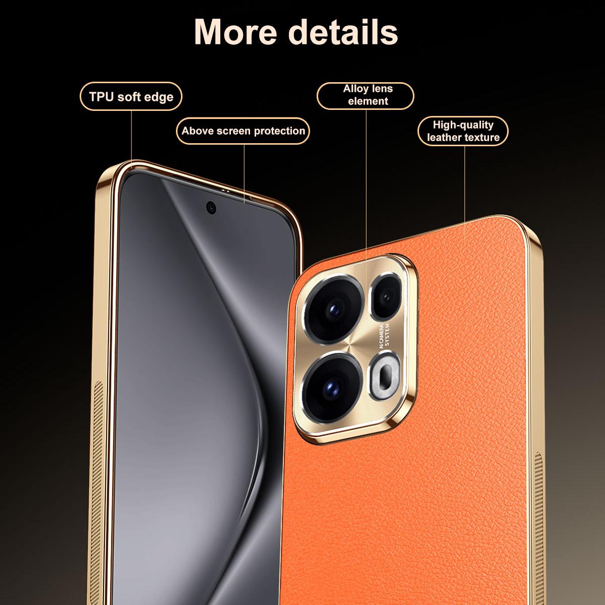 For OPPO Reno13 Global Electroplated Frame Litchi Texture PC + TPU Vegan Leather Phone Case - Black - EDA009677012A