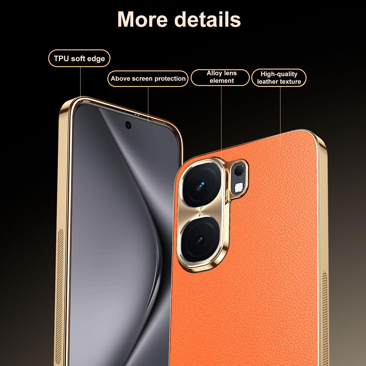 For vivo iQOO Neo9 Electroplated Frame Litchi Texture PC + TPU Vegan Leather Phone Case - Black - EDA009677405A