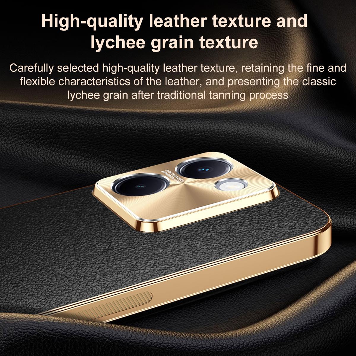 For vivo Y100i Electroplated Frame Litchi Texture PC + TPU Vegan Leather Phone Case - Black - EDA009677422A