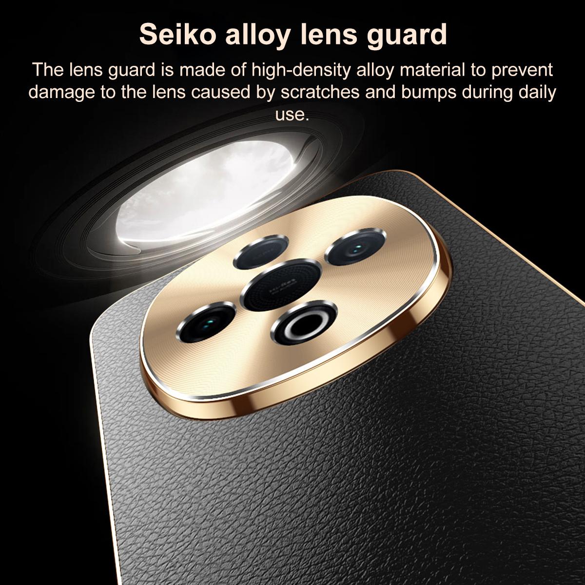 For vivo Y300 Pro Electroplated Frame Litchi Texture PC + TPU Vegan Leather Phone Case - Blue - EDA009677424C