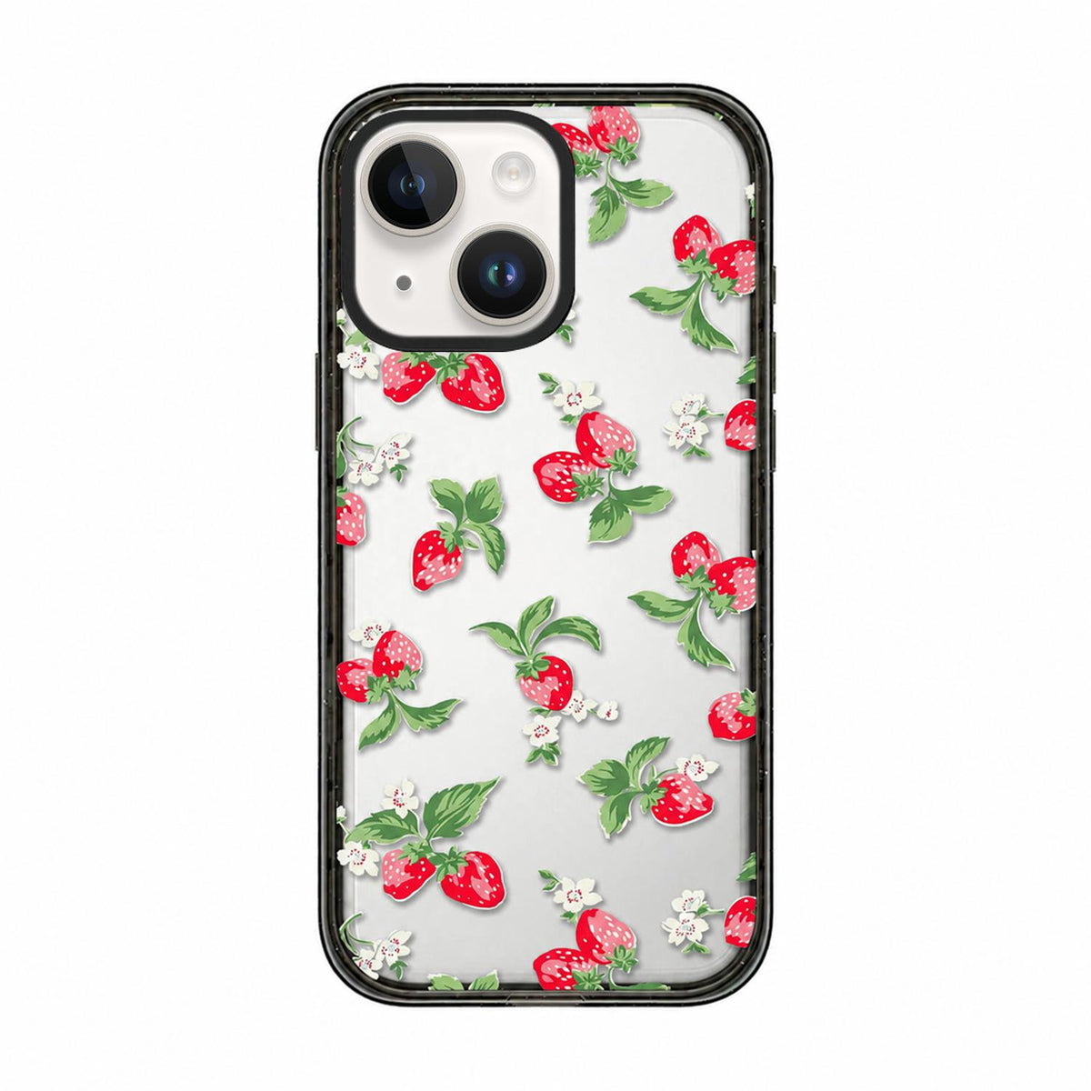 For iPhone 14 Plus Country Cats Dogs Transparent Acrylic TPU Phone Case - Strawberry - EDA009678613C