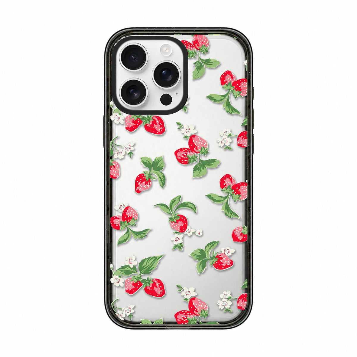 For iPhone 14 Pro Max Country Cats Dogs Transparent Acrylic TPU Phone Case - Strawberry - EDA009678616C