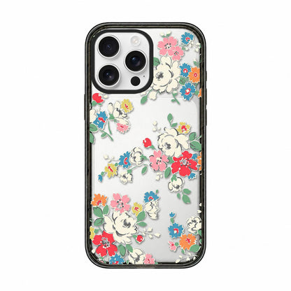 For iPhone 14 Pro Max Country Cats Dogs Transparent Acrylic TPU Phone Case - Colorful Floral Print - EDA009678616D