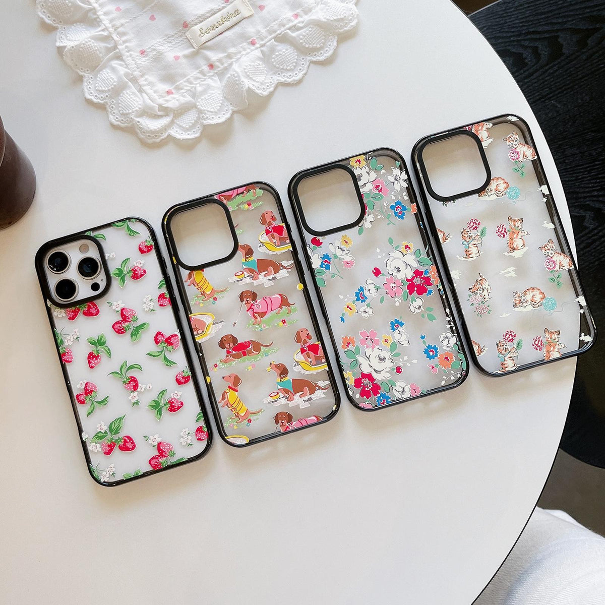 For iPhone 15 Plus Country Cats Dogs Transparent Acrylic TPU Phone Case - Dachshund - EDA009678611B