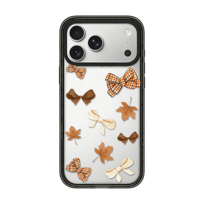 For iPhone 17 Pro Autumn Story Acrylic TPU Phone Case - Maple Leaf Bow - EDA009678702A