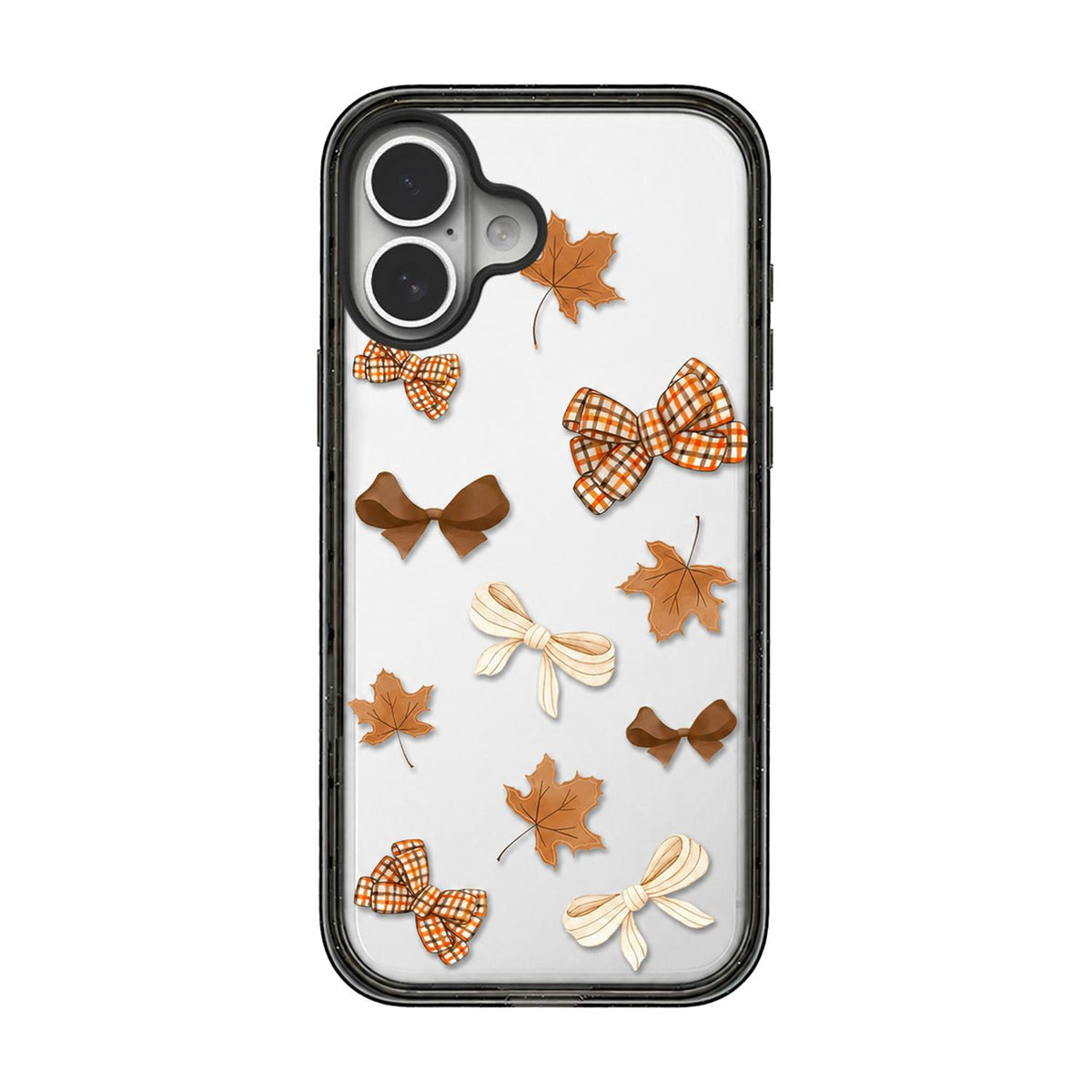 For iPhone 17 Autumn Story Acrylic TPU Phone Case - Maple Leaf Bow - EDA009678703A