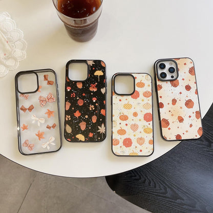 For iPhone 17 Autumn Story Acrylic TPU Phone Case - Maple Leaf Bow - EDA009678703A