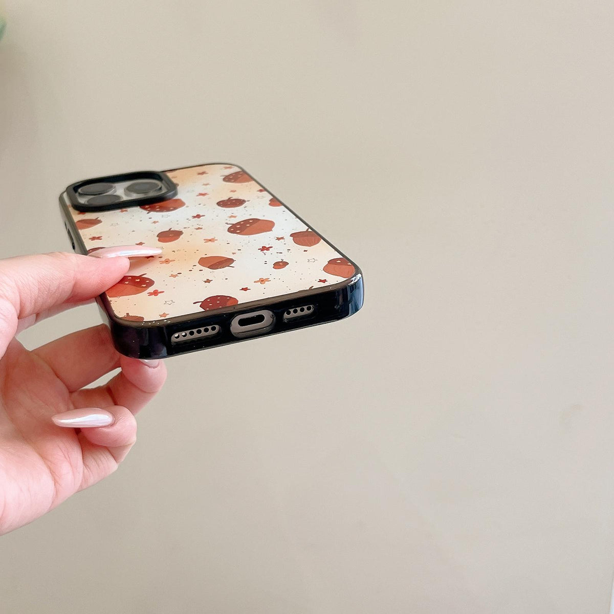 For iPhone 17 Pro Autumn Story Acrylic TPU Phone Case - Brown Acorns - EDA009678702B