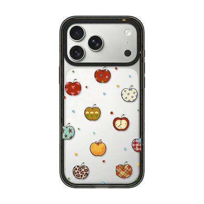 For iPhone 18 Pro Max / 17 Pro Max Bear Apple Transparent Acrylic TPU Phone Case - Ever Changing Apple - EDA009681101C