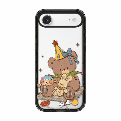 For iPhone Air Bear Apple Transparent Acrylic TPU Phone Case - Milk Coffee Party Bear - EDA009681104B