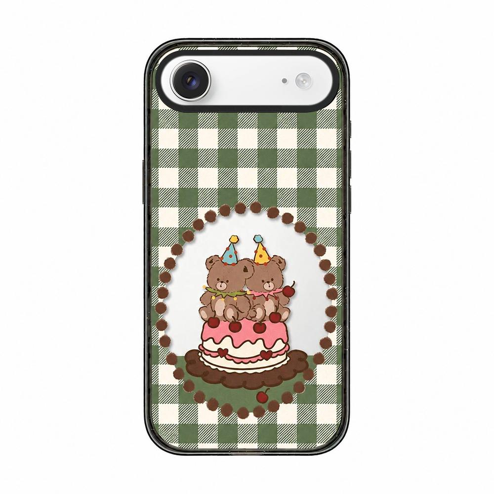 For iPhone Air Bear Apple Transparent Acrylic TPU Phone Case - Cake Bear - EDA009681104D