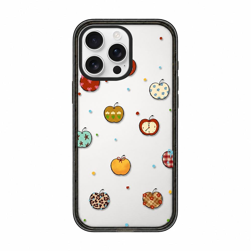 For iPhone 13 Pro Max Bear Apple Transparent Acrylic TPU Phone Case - Ever Changing Apple - EDA009681117C