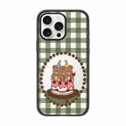 For iPhone 12 Pro Bear Apple Transparent Acrylic TPU Phone Case - Cake Bear - EDA009681122D