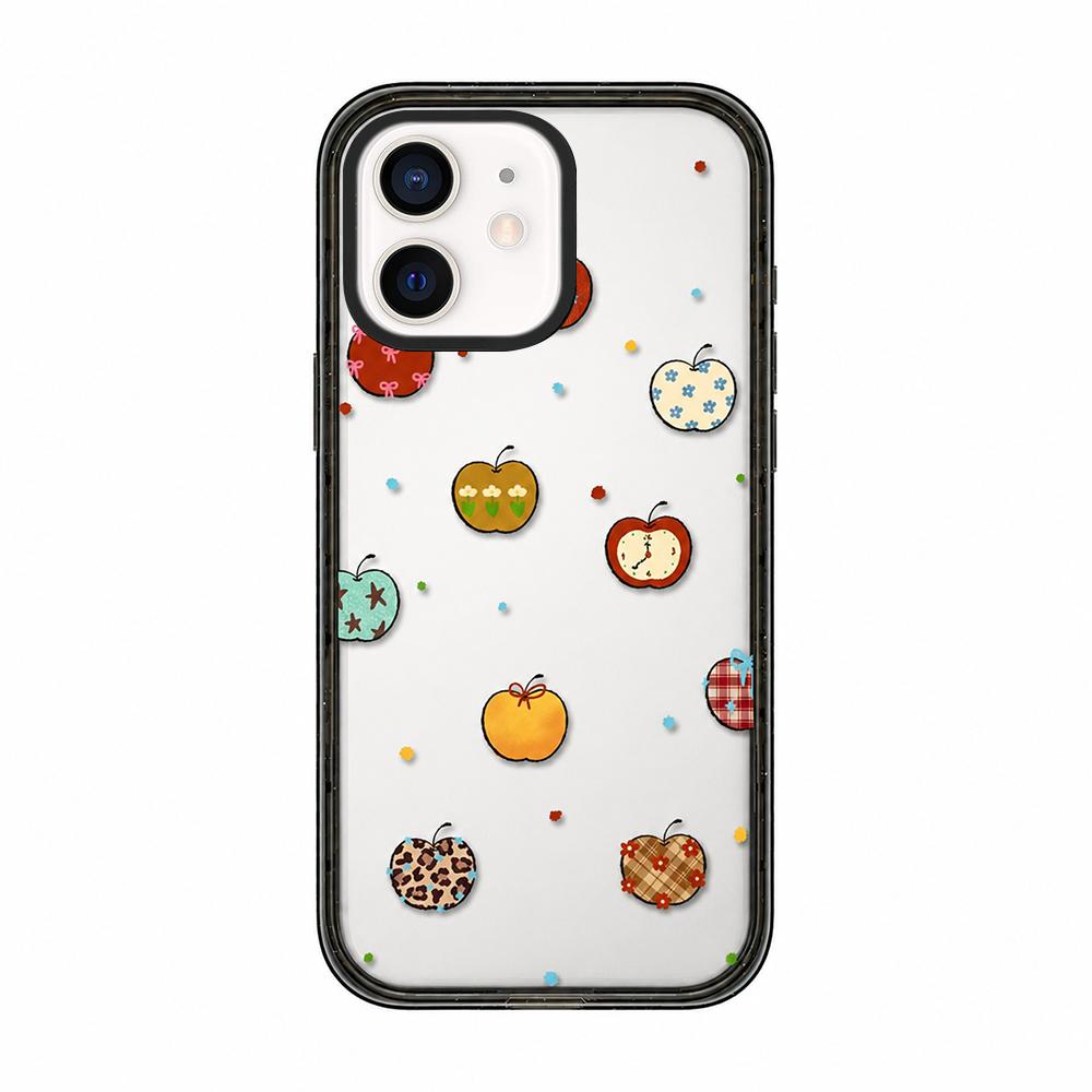 For iPhone 11 Bear Apple Transparent Acrylic TPU Phone Case - Ever Changing Apple - EDA009681123C