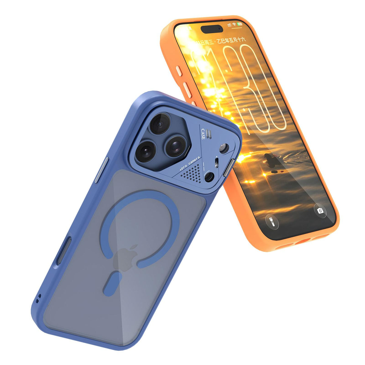 For iPhone 11 Metal Lens Kickstand PC Hybrid TPU Magnetic Phone Case - Blue - EDA009682123E