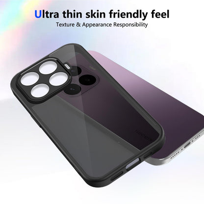 For Xioami 17T Pro 5G Skin Feel Frosted PC+TPU Shockproof Phone Case - Transparent Black - EDA009683202A