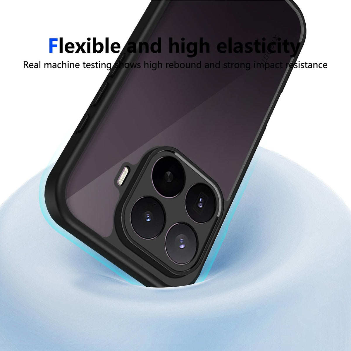 For Xioami 17T Pro 5G Skin Feel Frosted PC+TPU Shockproof Phone Case - Transparent Black - EDA009683202A