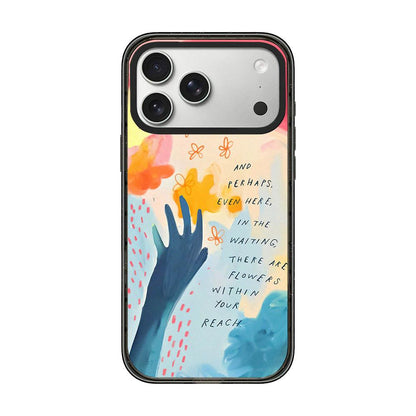 For iPhone 18 Pro / 17 Pro Tranquil Deep Blue Watercolor Acrylic TPU Phone Case - Spring Flower Field Pastel - EDA009683502D