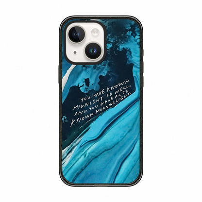 For iPhone 13 Tranquil Deep Blue Watercolor Acrylic TPU Phone Case - Blue Marble - EDA009683519C