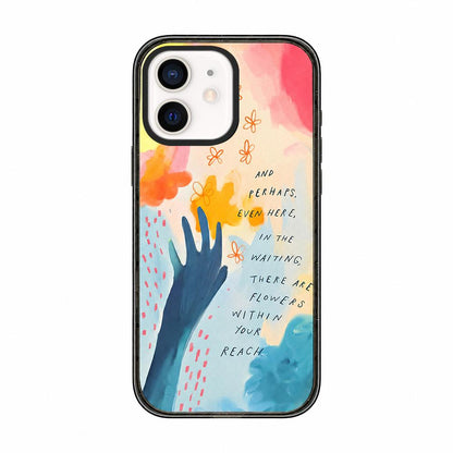 For iPhone 11 Tranquil Deep Blue Watercolor Acrylic TPU Phone Case - Spring Flower Field Pastel - EDA009683523D