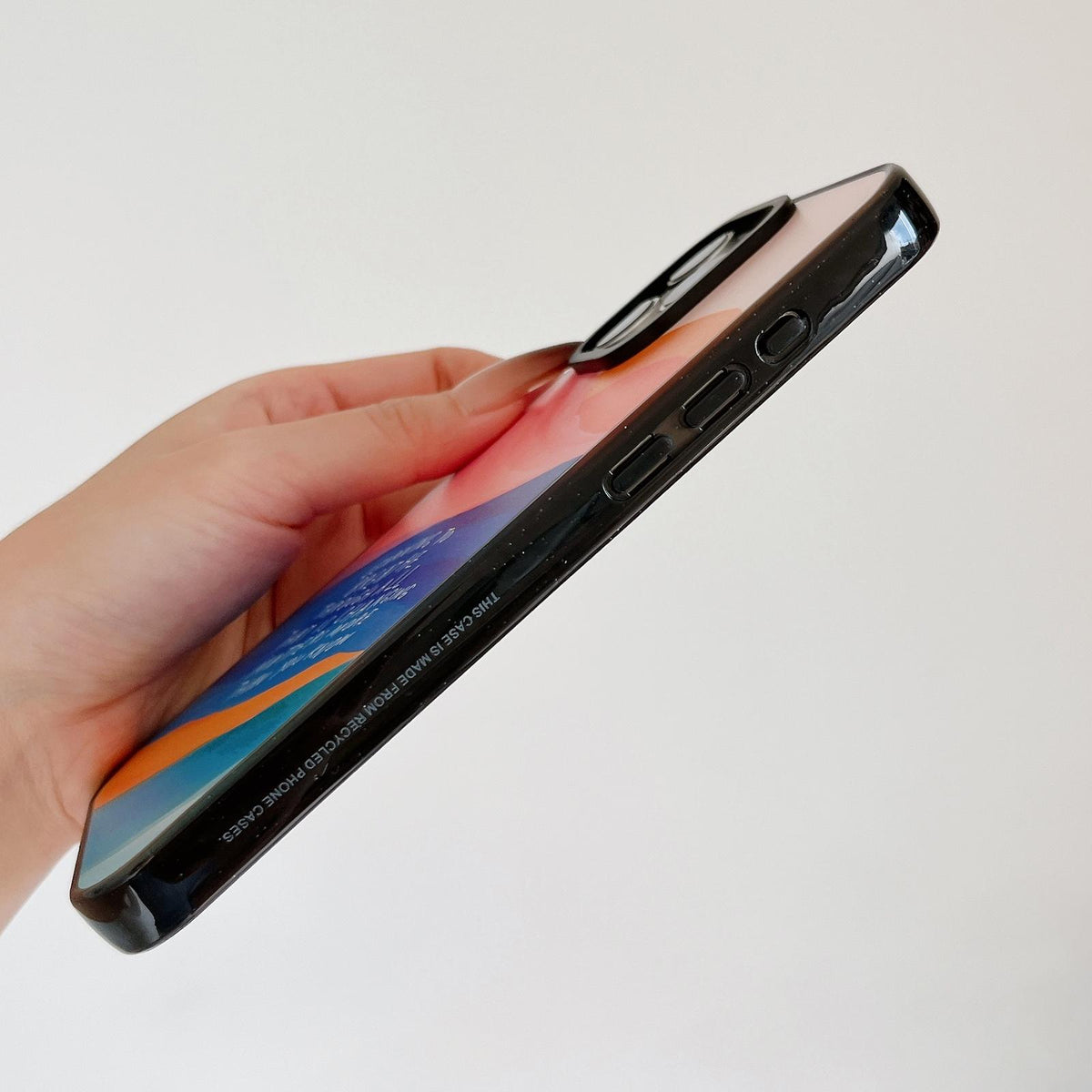 For iPhone 18 Pro / 17 Pro Tranquil Deep Blue Watercolor Acrylic TPU Phone Case - Gradient Color Blocking - EDA009683502A