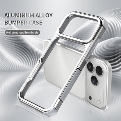 For iPhone 17 Pro Aluminum Alloy Frame + TPU Hollow Air Bag Shockproof Phone Case With Lanyard Holes - Orange - EDA009684302C