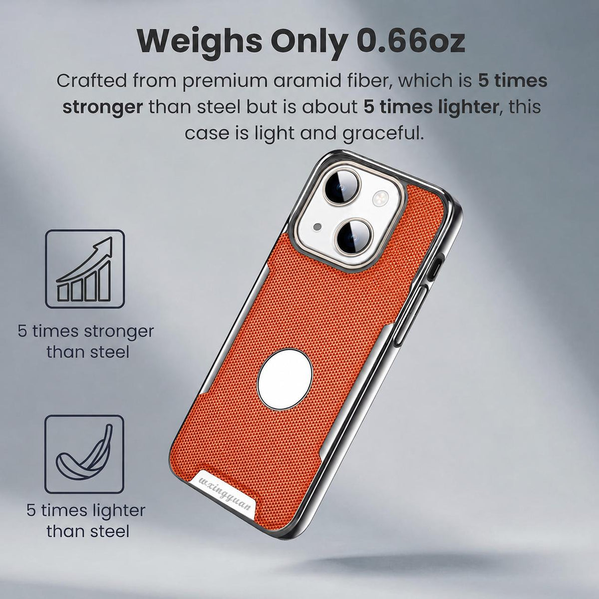 For iPhone 15 Armor Diamond Texture Anti-Fingerprint PC + Vegan Leather Phone Case - Blue - EDA009686201E