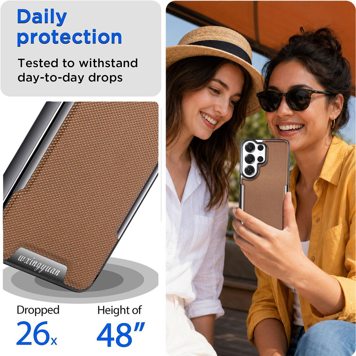 For Galaxy S25 Ultra 5G Armor Diamond Texture Anti-Fingerprint PC + Vegan Leather Phone Case - Black - EDA009686303A