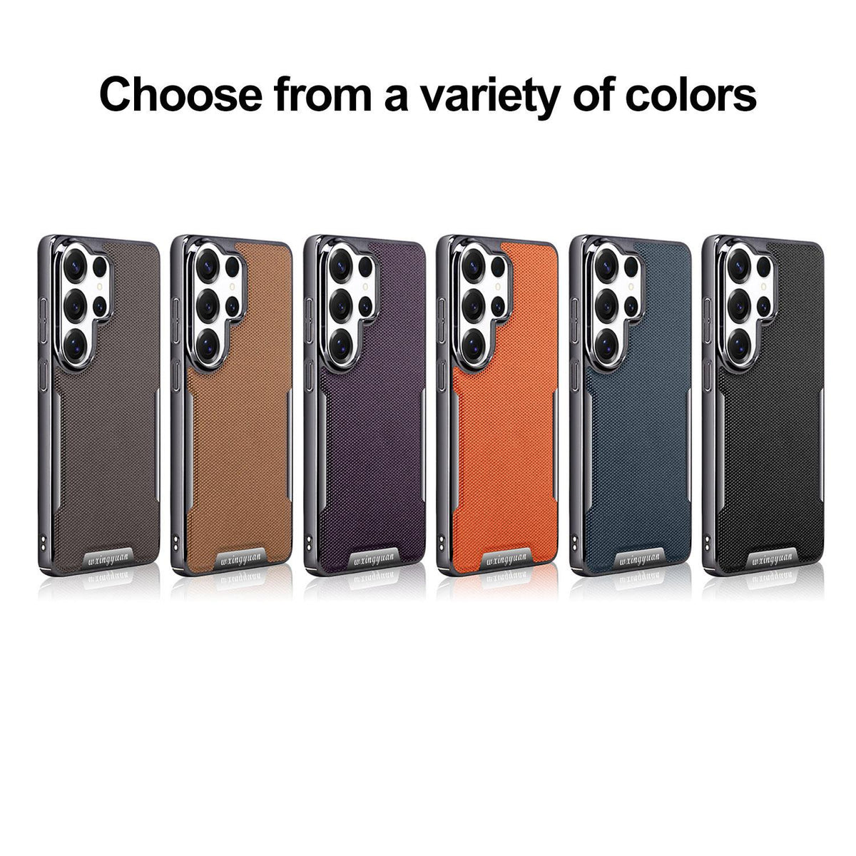 For Galaxy S25 Ultra 5G Armor Diamond Texture Anti-Fingerprint PC + Vegan Leather Phone Case - Desert Gold - EDA009686303F