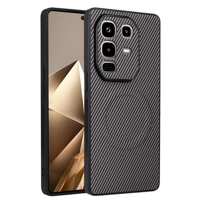 For Infinix Note 50 Pro+ 5G Precise Cutout Carbon Fiber Texture Vegan Leather Phone Case - Grey - EDA009686623C