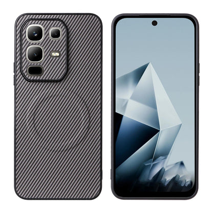 For Infinix Note 50x 5G Precise Cutout Carbon Fiber Texture Vegan Leather Phone Case - Grey - EDA009686625C