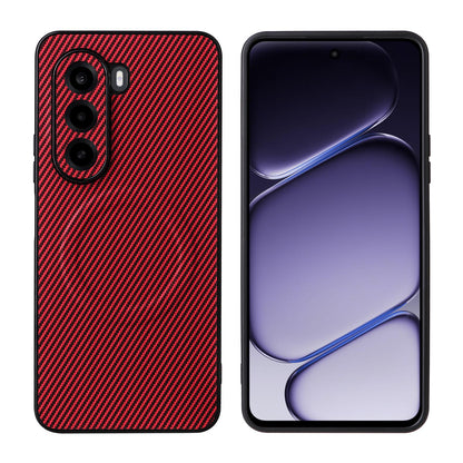For Realme P4x 5G Precise Cutout Carbon Fiber Texture Vegan Leather Phone Case - Red - EDA009686705B