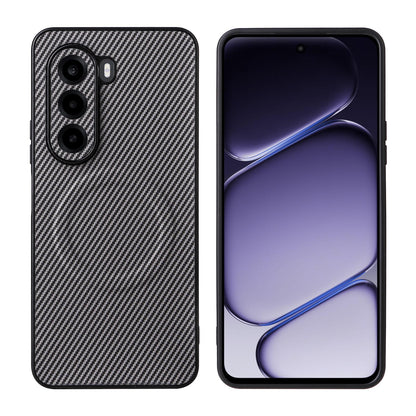 For Realme P4x 5G Precise Cutout Carbon Fiber Texture Vegan Leather Phone Case - Grey - EDA009686705C