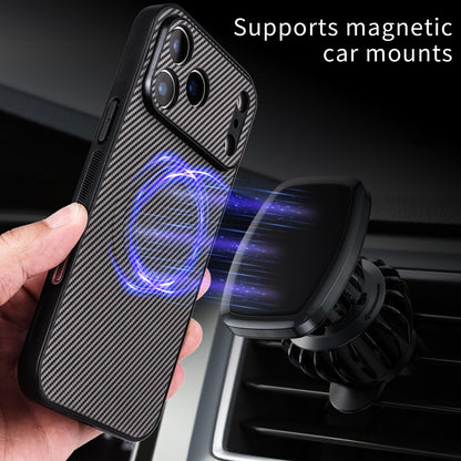 For OPPO Reno16 5G Global Precise Cutout Carbon Fiber Texture Vegan Leather Phone Case - Grey - EDA009686804C