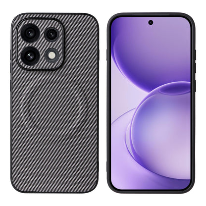 For OPPO Reno16 Pro 5G Global Precise Cutout Carbon Fiber Texture Vegan Leather Phone Case - Grey - EDA009686805C