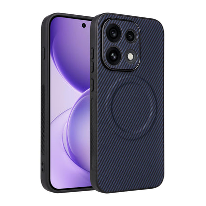 For OPPO Reno16 Pro 5G Global Precise Cutout Carbon Fiber Texture Vegan Leather Phone Case - Blue - EDA009686805D