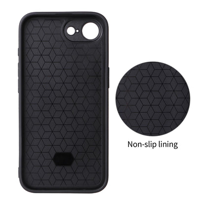 For iPhone 17e / 16e Precise Cutout Carbon Fiber Texture Vegan Leather Phone Case - Grey - EDA009687005C