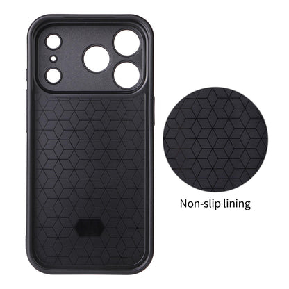 For iPhone 17 Pro Precise Cutout Carbon Fiber Texture Vegan Leather Phone Case - Red - EDA009687006B