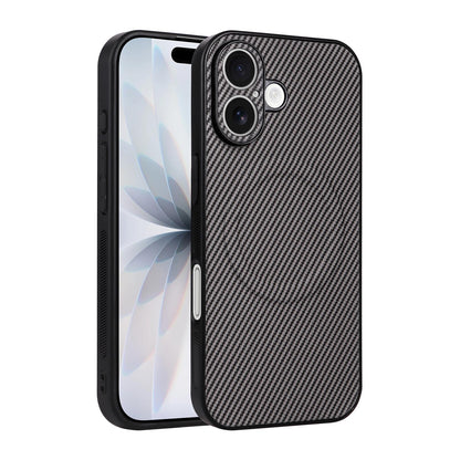For iPhone 17 Precise Cutout Carbon Fiber Texture Vegan Leather Phone Case - Grey - EDA009687007C
