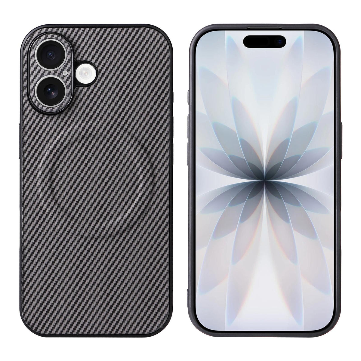 For iPhone 17 Precise Cutout Carbon Fiber Texture Vegan Leather Phone Case - Grey - EDA009687007C
