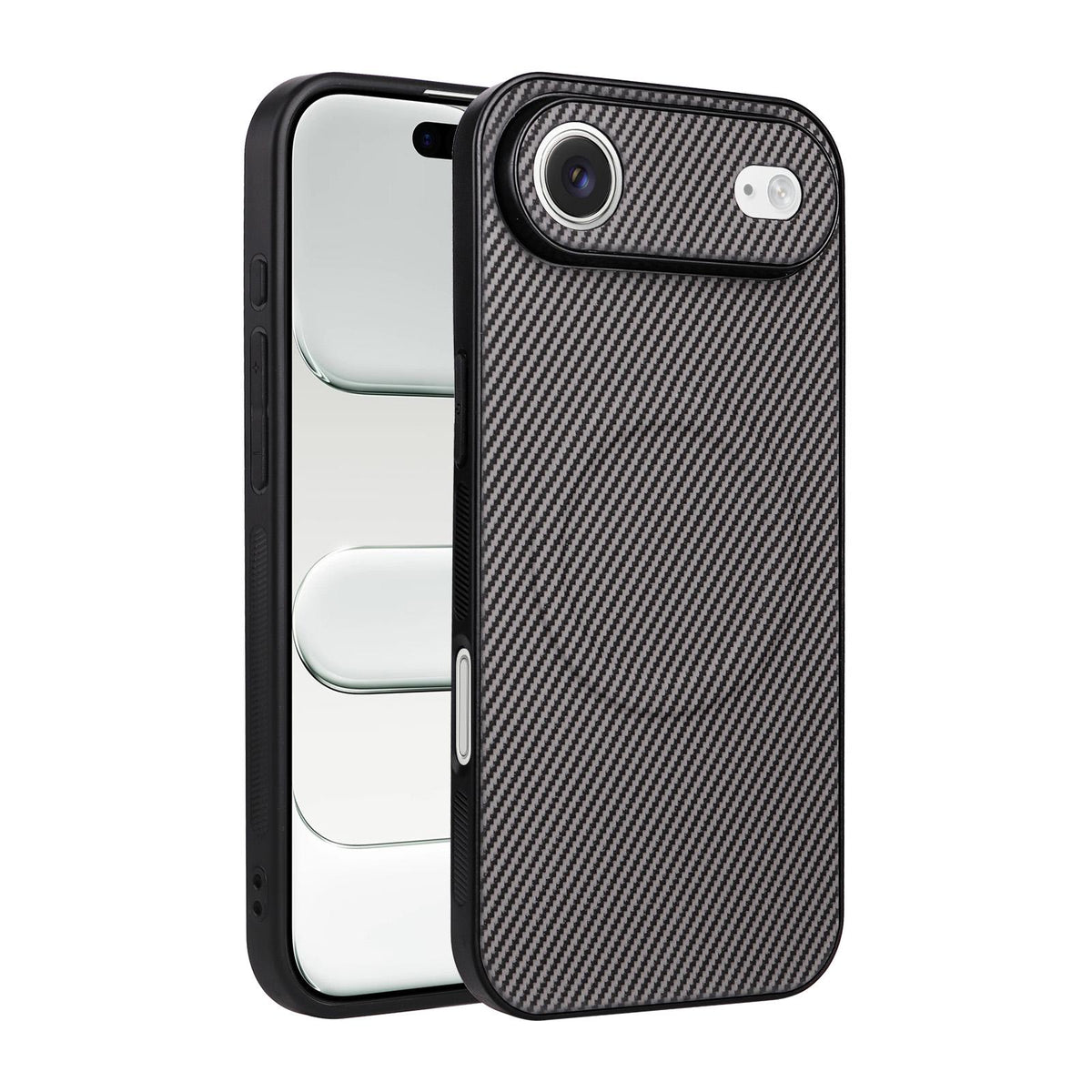 For iPhone Air Precise Cutout Carbon Fiber Texture Vegan Leather Phone Case - Grey - EDA009687008C
