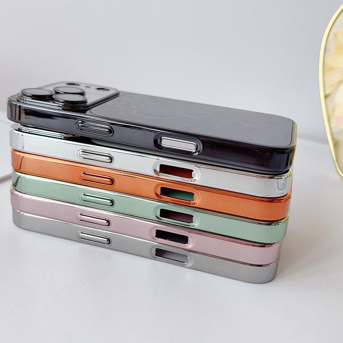 For iPhone 16 Pro Max Butterfly Pattern Electroplated PC + Glass Phone Case - Black - EDA009687213B
