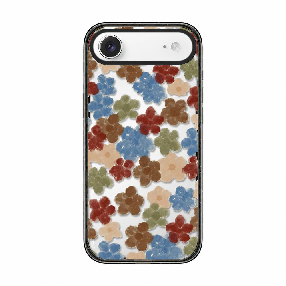 For iPhone Air Felt Checkered Floral Acrylic TPU Phone Case - Morandi Floral - EDA009687404A