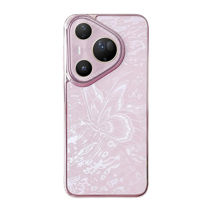 For Huawei Pura 80 Ultra 5G Butterfly Pattern Electroplated PC + Glass Phone Case - Purple - EDA009687605C